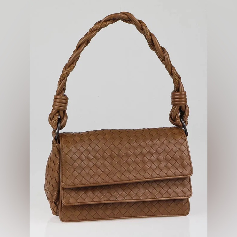Vintage Bottega Veneta - Braided Double Flap Bag Intrecciato Nappa Small